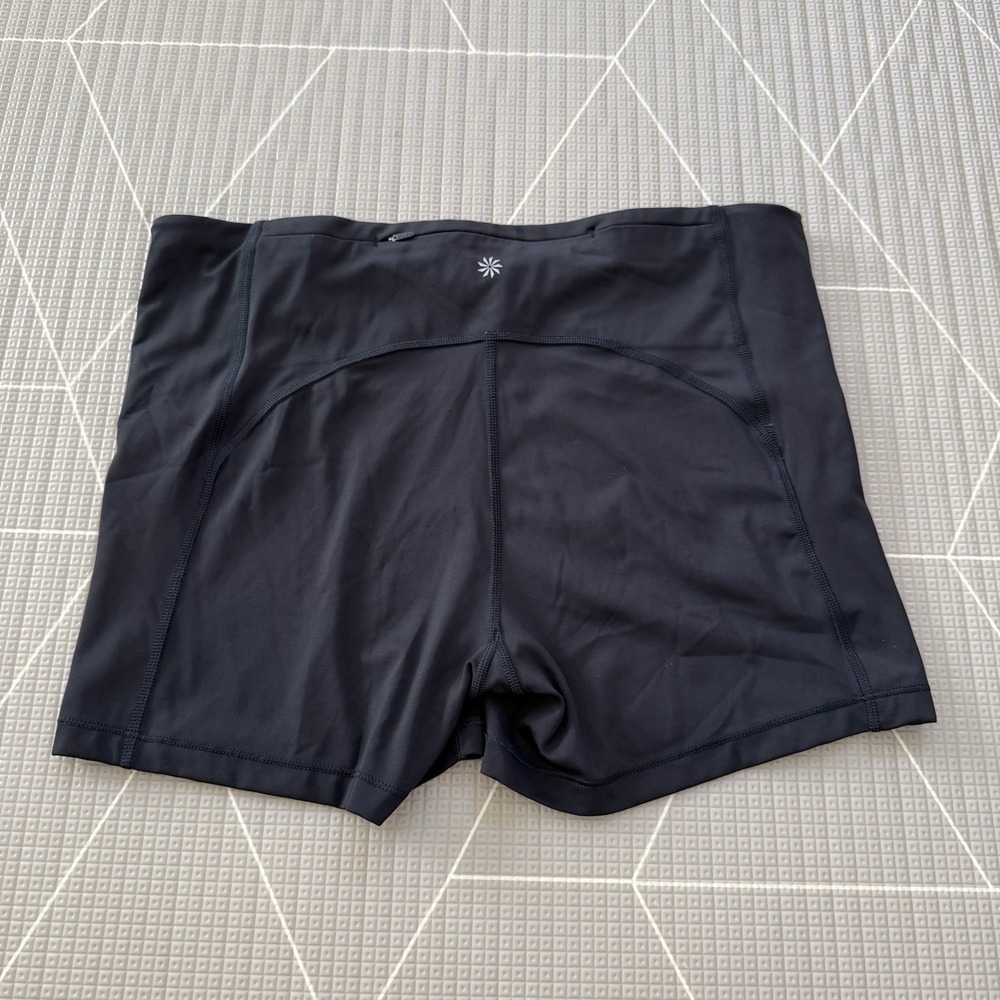 Athleta Ultimate Run Shortie Size XL Black Running Shorts‎ Biker - Picture 2 of 7